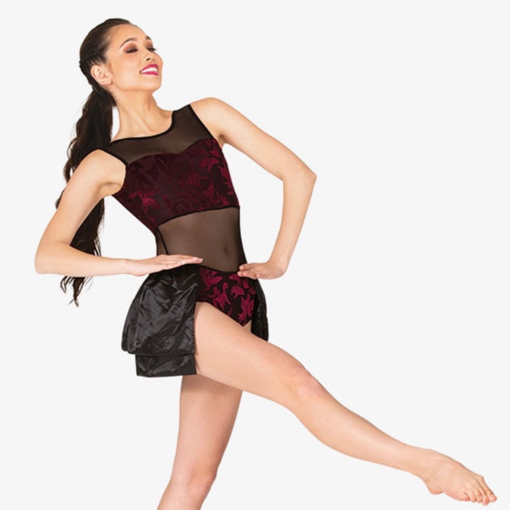 NEW Double Platinum Ruffle Bustle Leotard